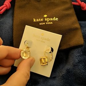 Kate Spade lever-back rhinestone earrings